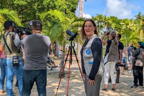 Ludmila Portela, diretora da Aviva Ecoatividades e coordenadora do Vem Passarinhar Recife. Foto: Alonso Laporte 