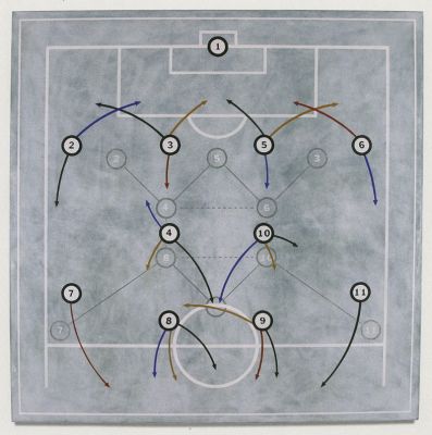O artista explora a geometria tendo como referência as fases da lua e os jogos de botão. Imagem: Reprodução