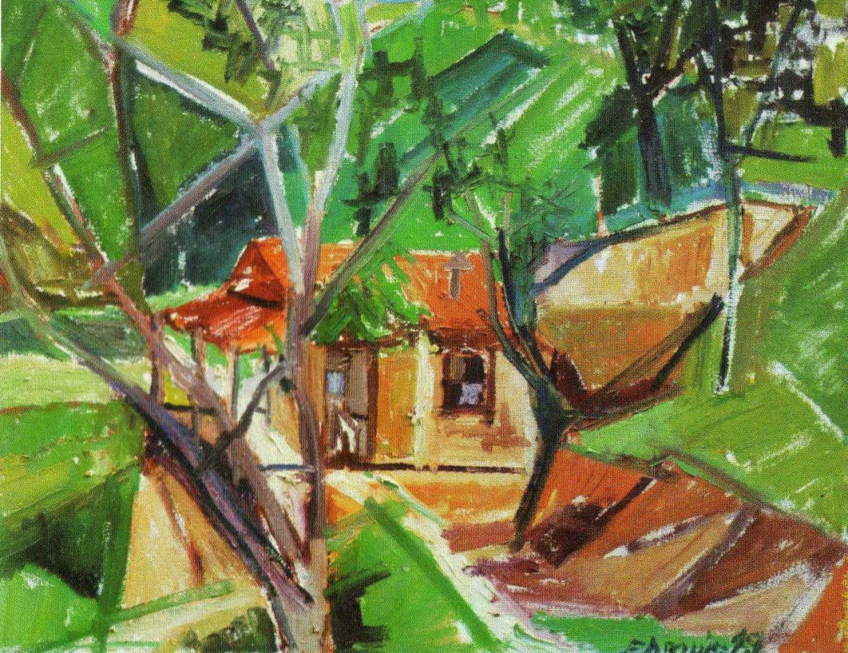 'Casa do sítio', óleo sobre tela, 55 x 70 cm, 1989