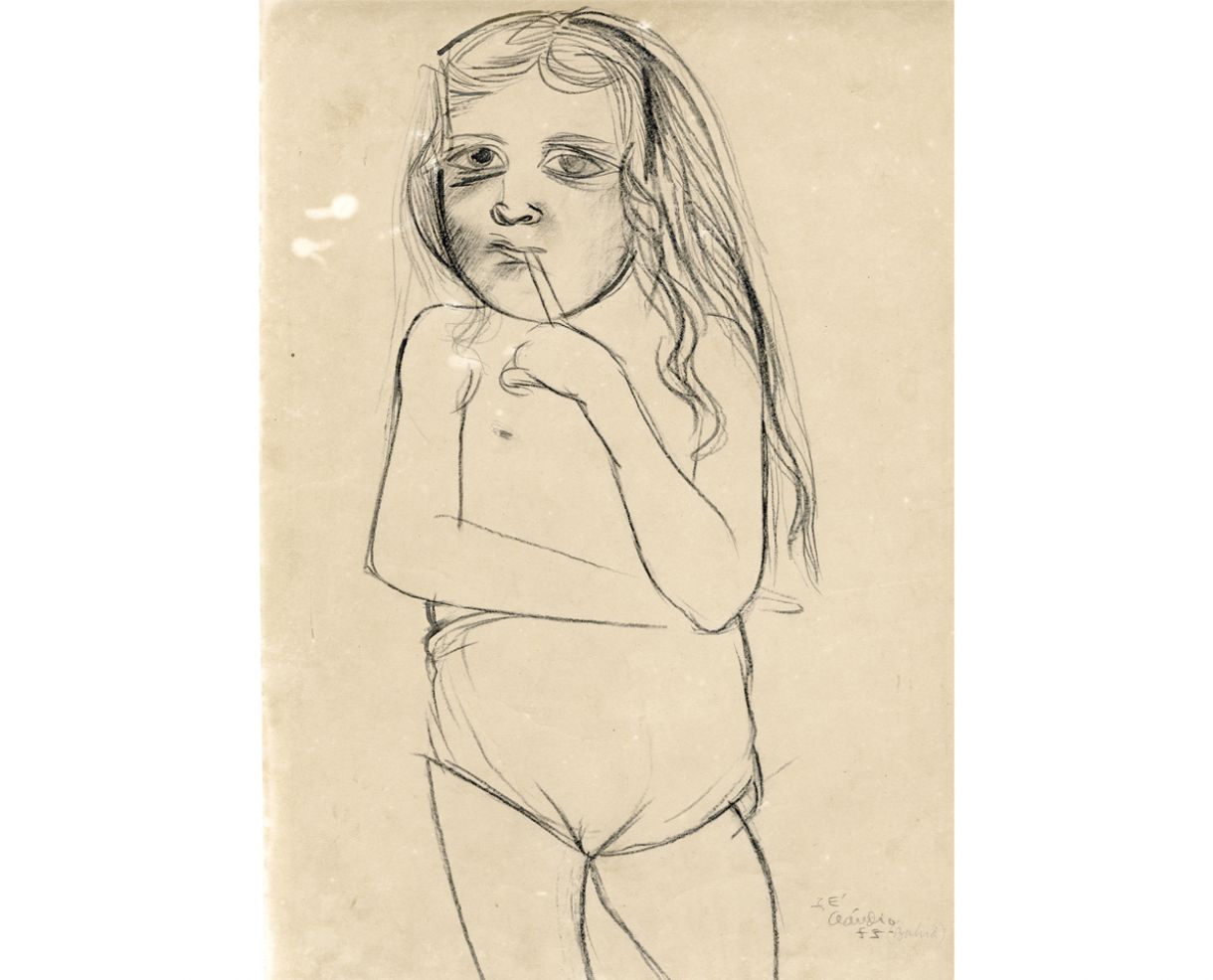 Desenho a lápis conté sobre papel canson, 32 x 46,5 cm, Bahia, 1955