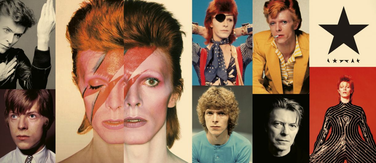 As diversas de faces que Bowie, em sua vida-arte, assumiu ao longo do tempo