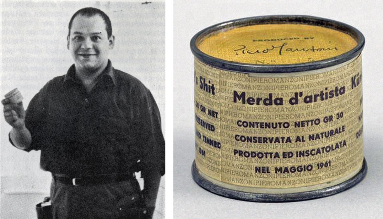 Piero Manzoni e sua  obra 'Merda d'artista'