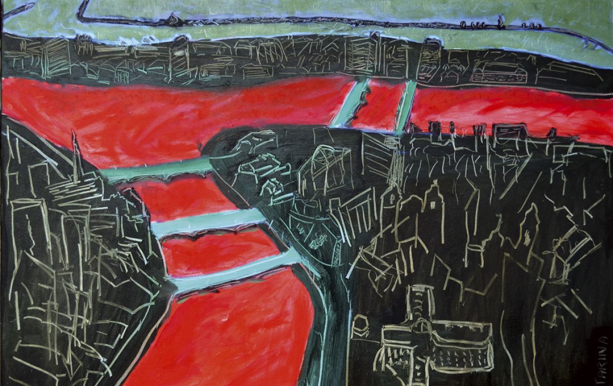 'Capibaribe vermelho', de Ana Catarina Mousinho, óleo sobre tela, 70 x 100 cm, 2013