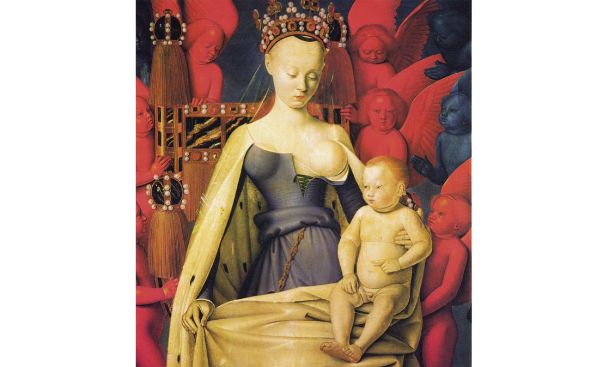 'A Virgem com o Menino e anjos', de Jean Fouquet. Óleo sobre madeira, 1450, 91 x 81 cm. Museu de Belas Artes de Antuérpia