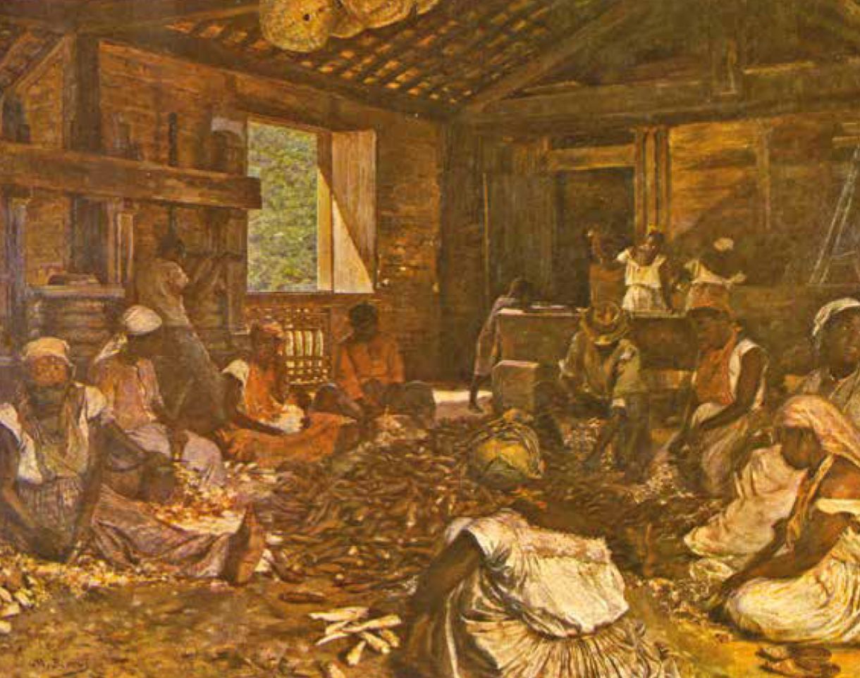 Casa de farinha: Modesto Brocos y Gomez (Santiago de Compostela, Espanha, 1852 - Rio de Janeiro, 1936, naturalizado brasileiro). 'Engenho de Mandioca', óleo sobre tela, 1892. Museu Nacional de Belas 