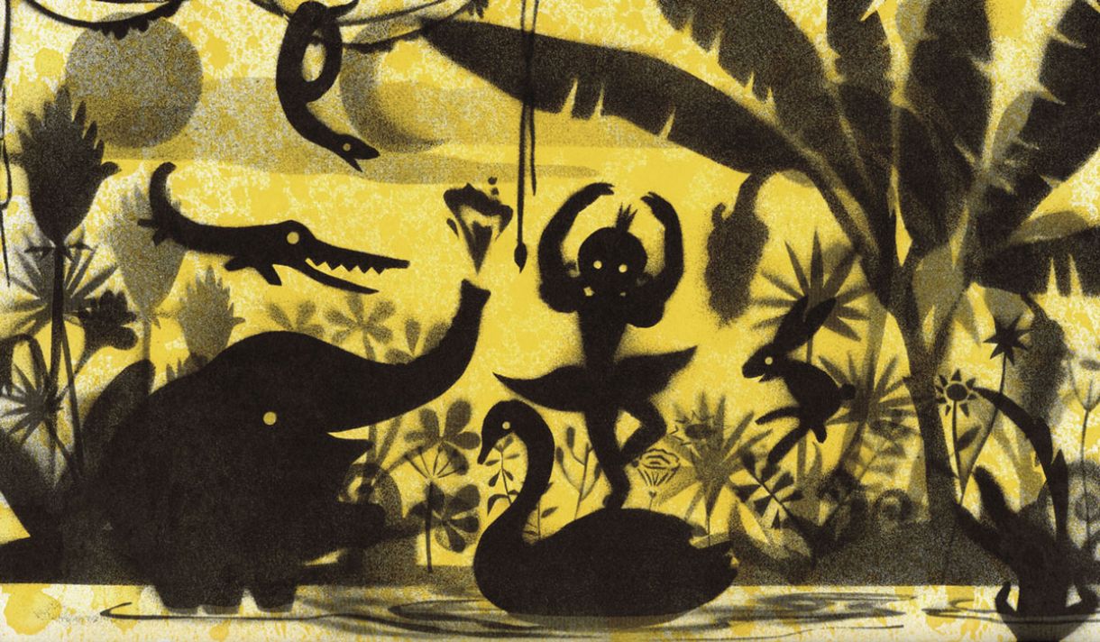 Em 'Sombra', a autora intensifica a movimento das ilustrações de uma página para a outra