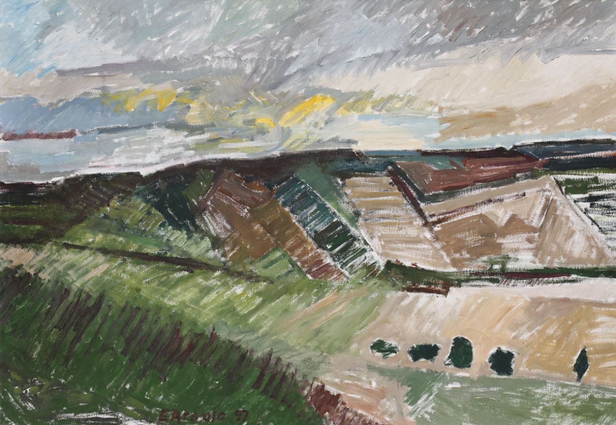 'Paisagem do sertão', de Eduardo Araújo. Óleo sobre tela, 93 x 133 cm, 1997