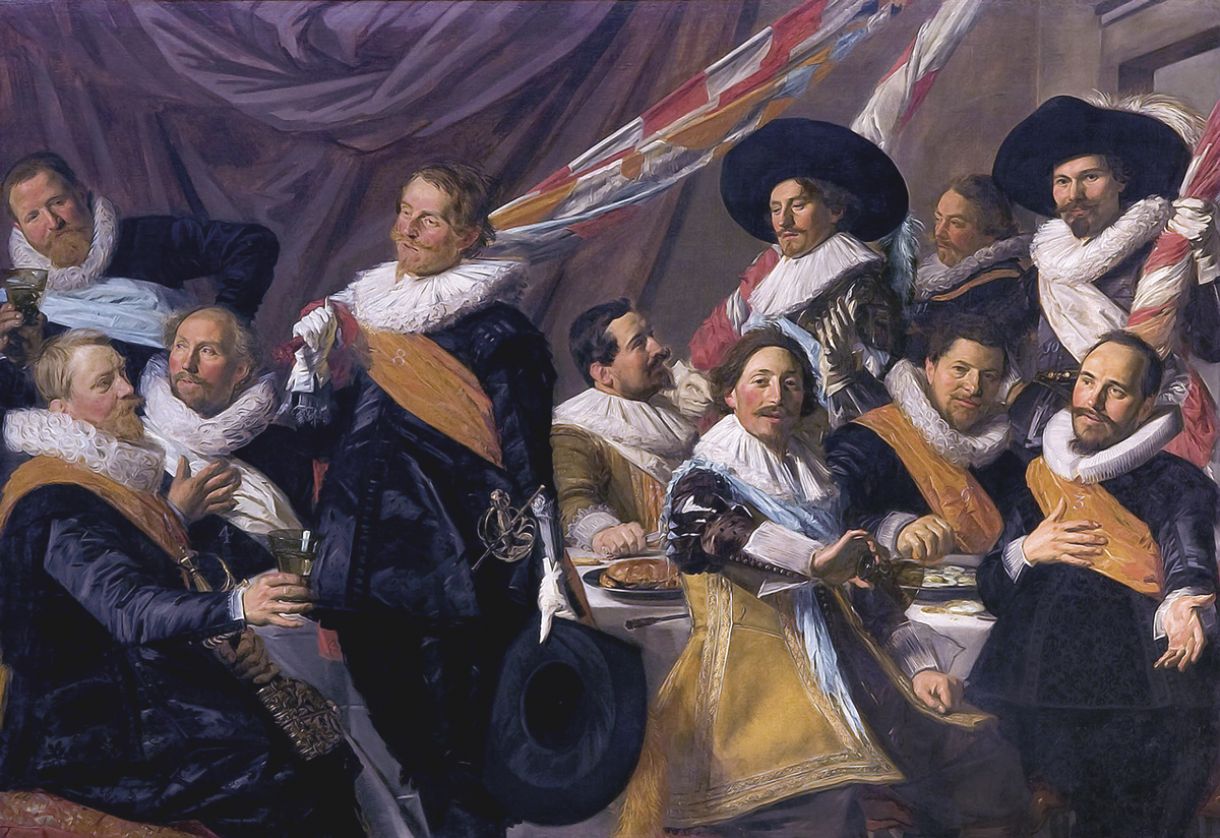 Banquete da tropa foi retratado pelo pintor flamengo Frans Hals, em 'Guarda civil de São Jorge'