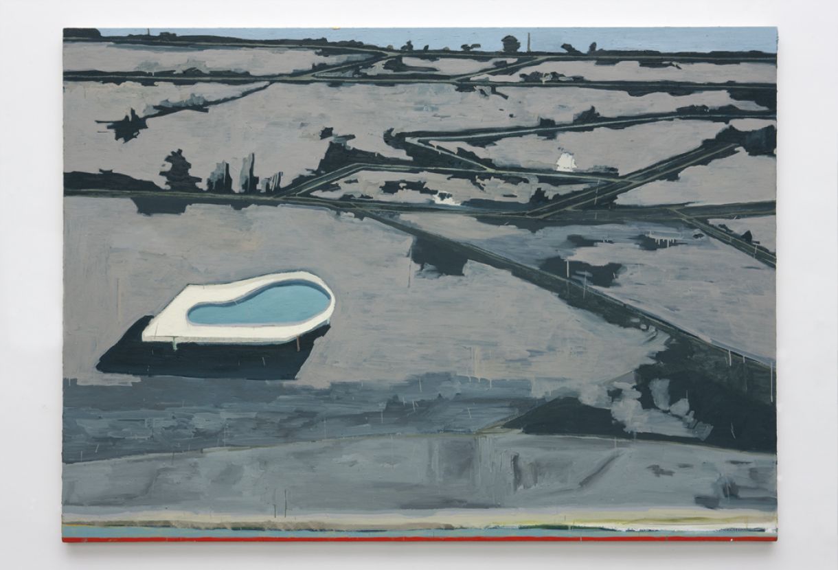 'Malha viária com piscina', óleo sobre tela, 180 x 250 cm, 2010