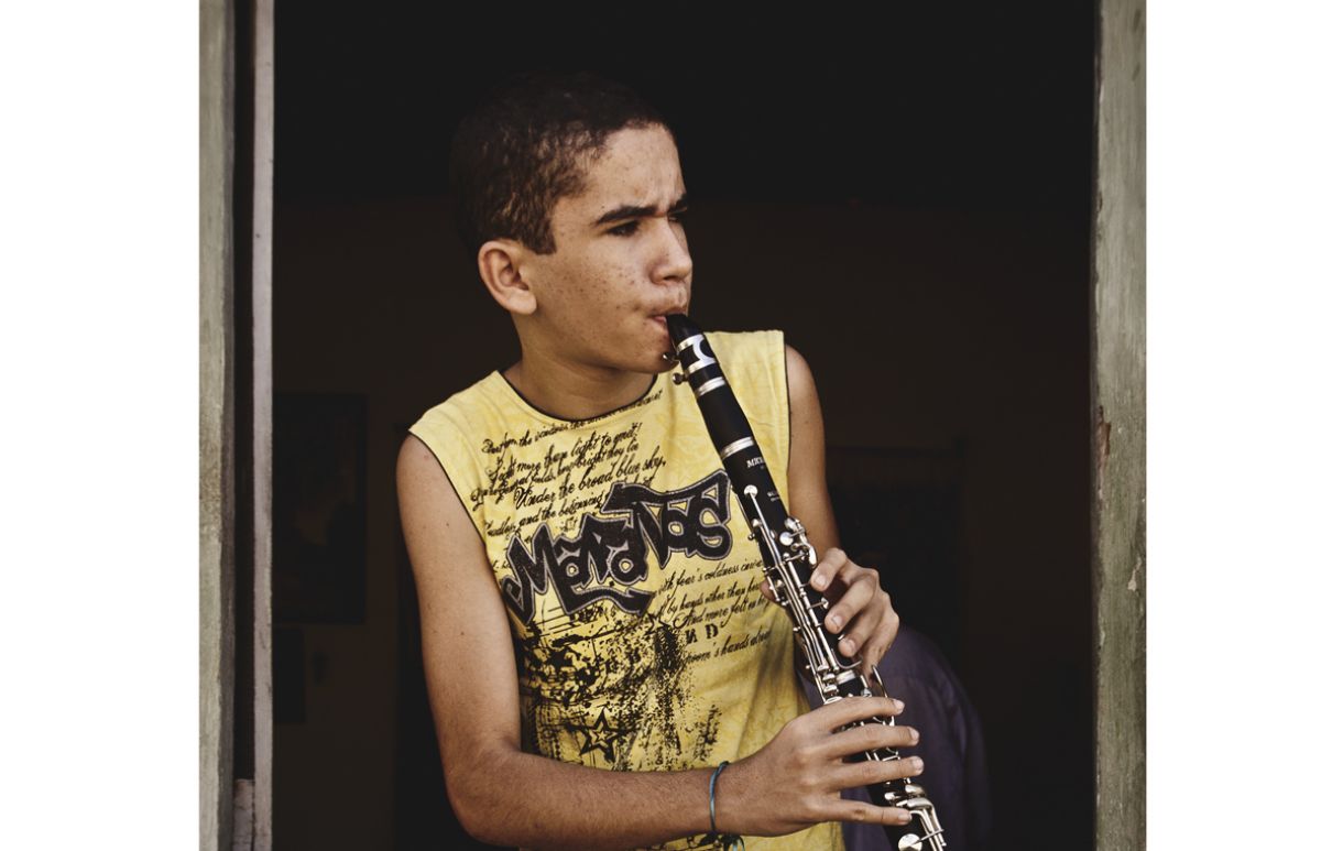 O jovem clarinetista Higino diz ter música no sangue