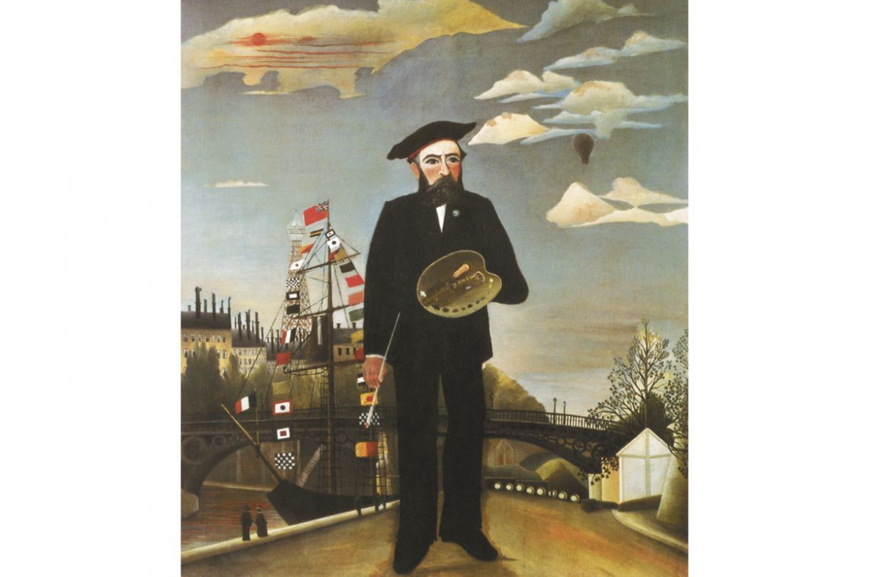 Em 1890, Henri Rousseau pintou seu autorretrato à beira do cais