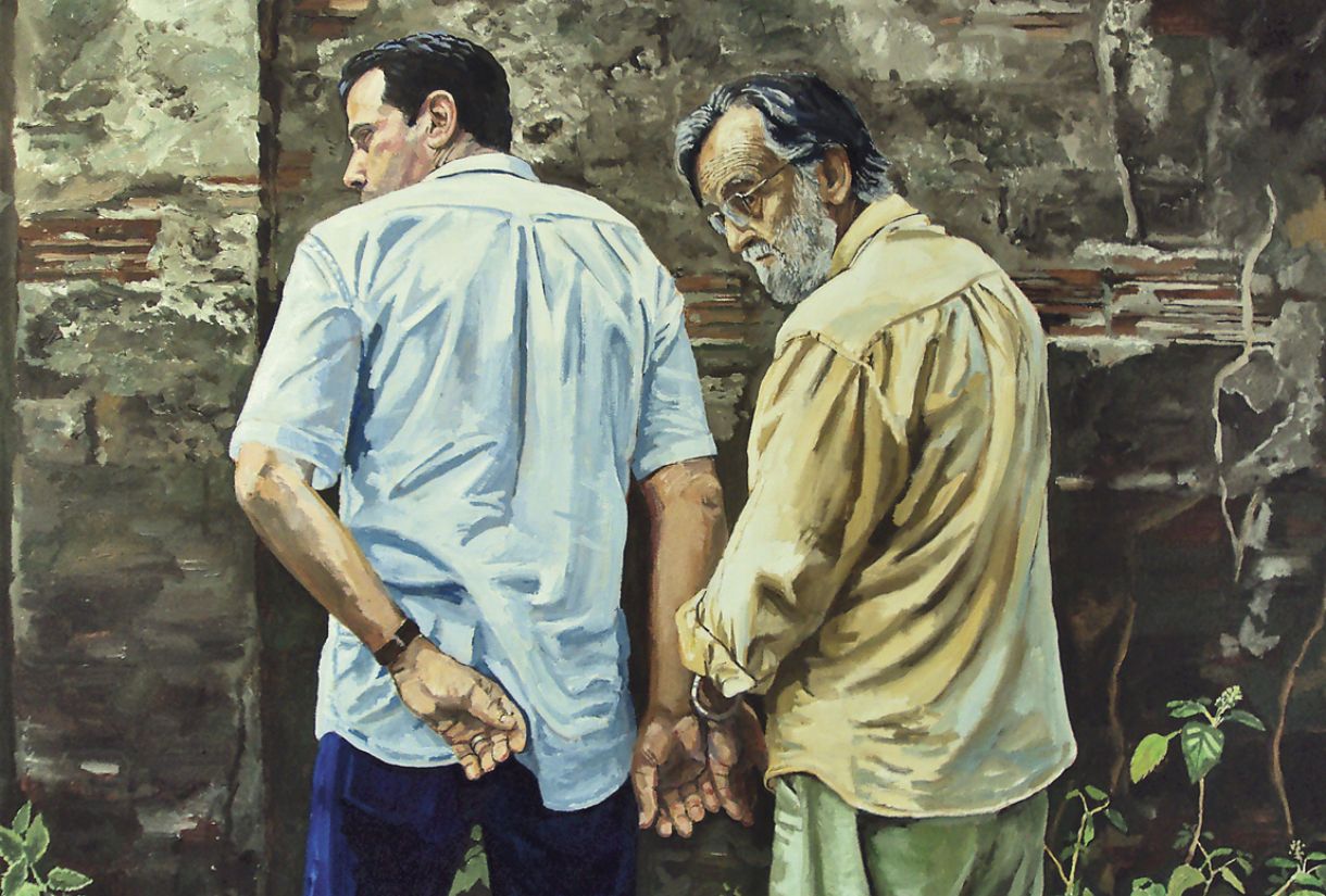 'Gilvan Samico e Marcelo Peregrino' (2010), de Roberto Ploeg. Óleo sobre tela, 1,20x1,60m.