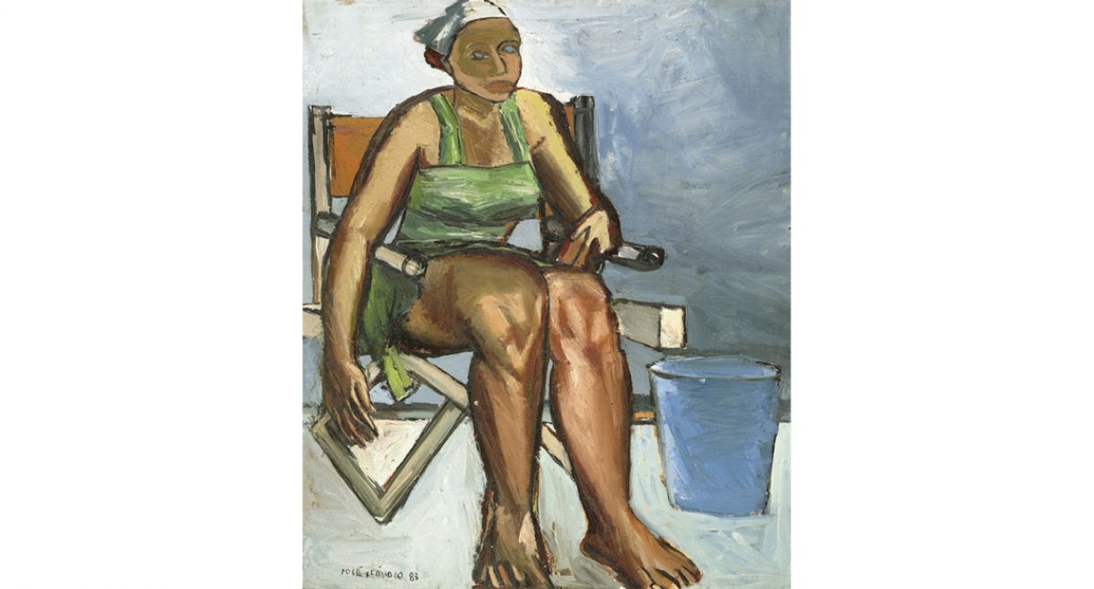 'A bela faxineira', de José Cláudio. Óleo sobre eucatex, 65 x 54cm, 1983.