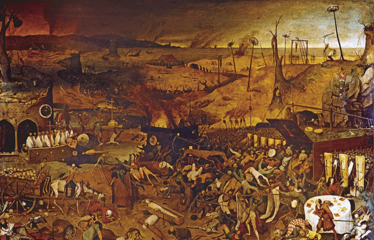 Em 'O triunfo da morte', o artista retrata a luta da humanidade para livrar-se de seu destino atroz