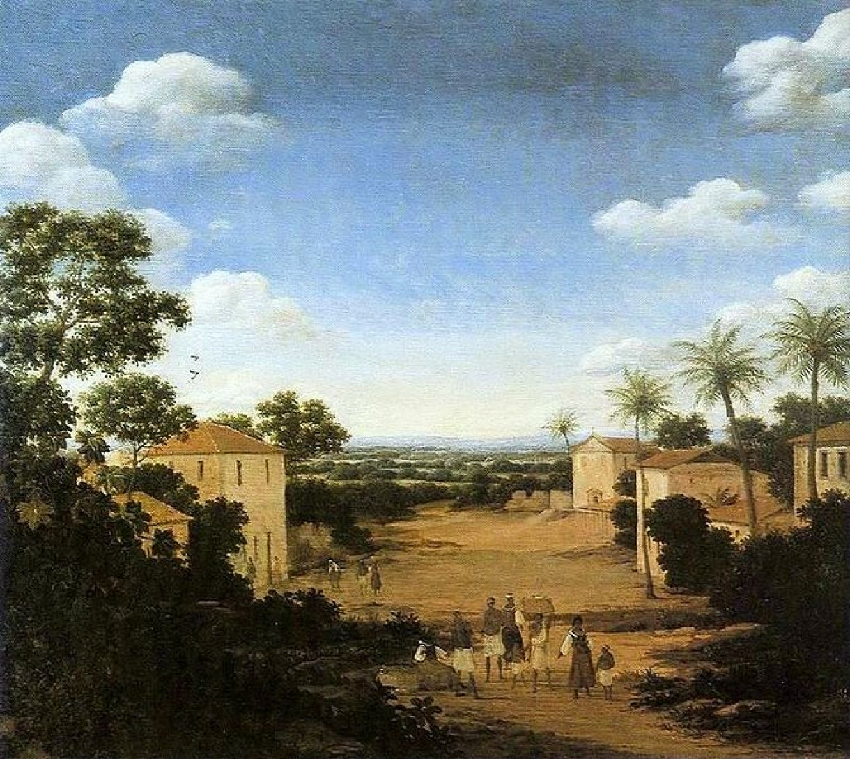 Frans Post, 'Aldeia', óleo sobre madeira, 54,9 × 62,9 cm (acervo: Instituto Ricardo Brennand)