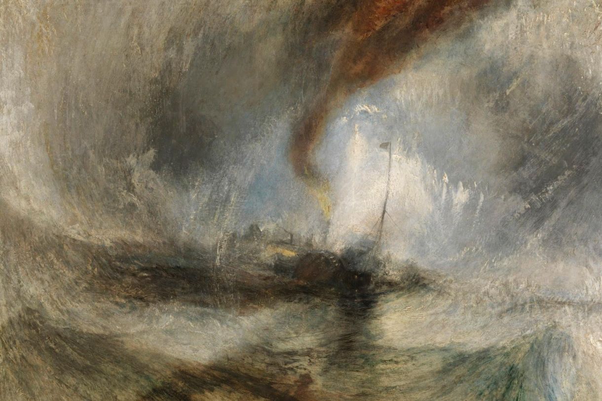 Pintura de Joseph Mallord William Turner, 'Tempestade de neve: barco a vapor na boca de um porto', 1842