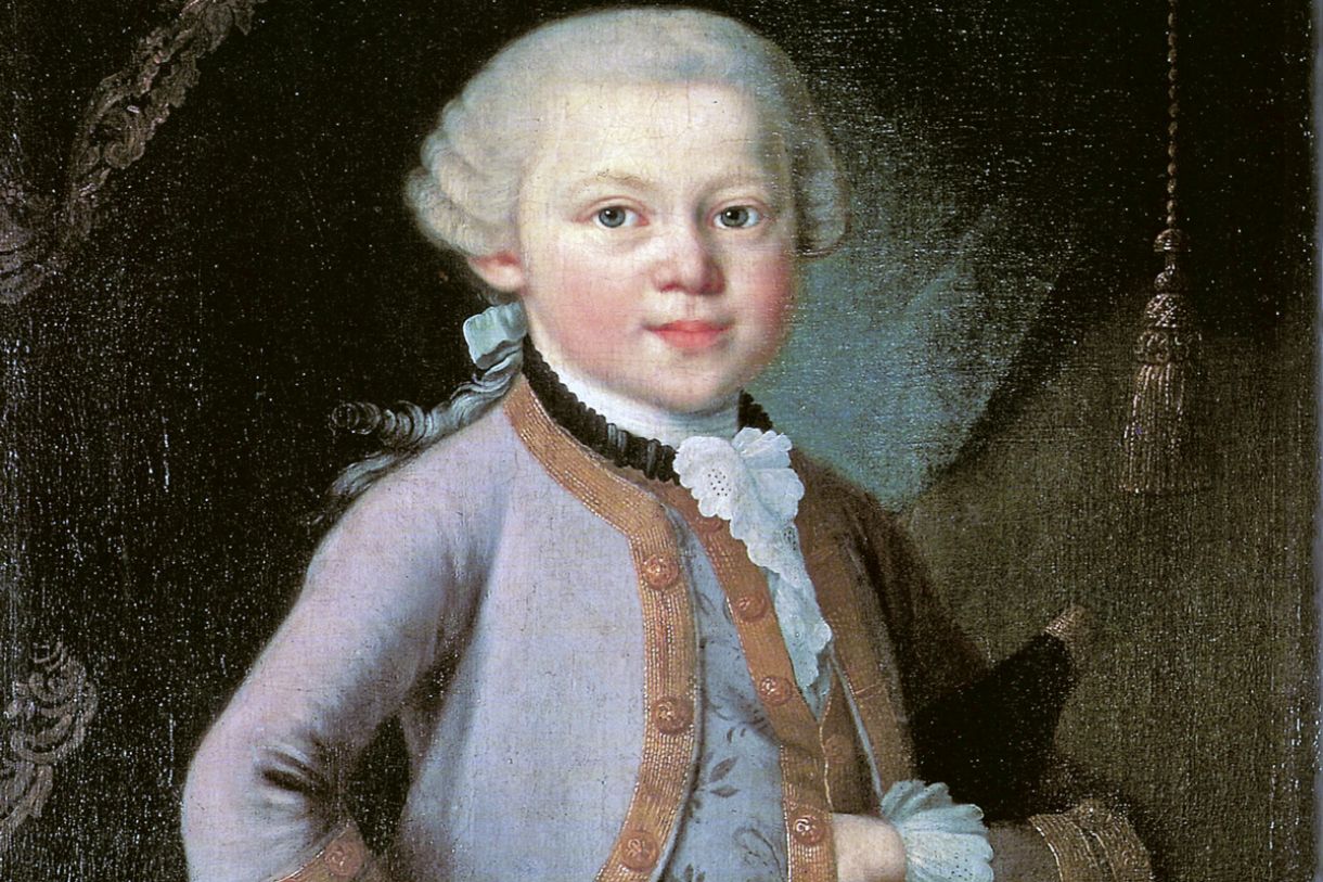 Mozart (1756-1791) aos seis anos. Pintura de autor desconhecido