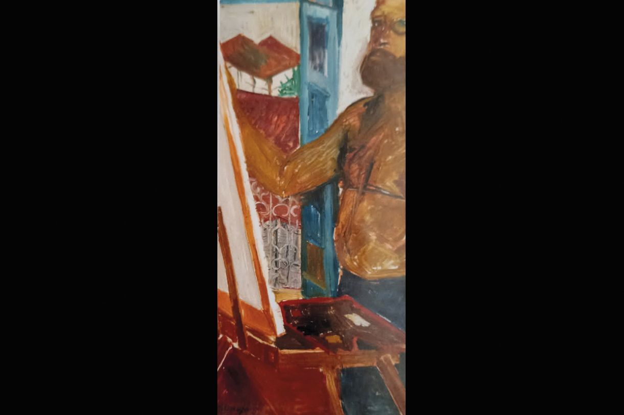 Eduardo Corrêa de Araújo. 'Autorretrato'. Óleo sobre tela, 100 x 46 cm, 1988