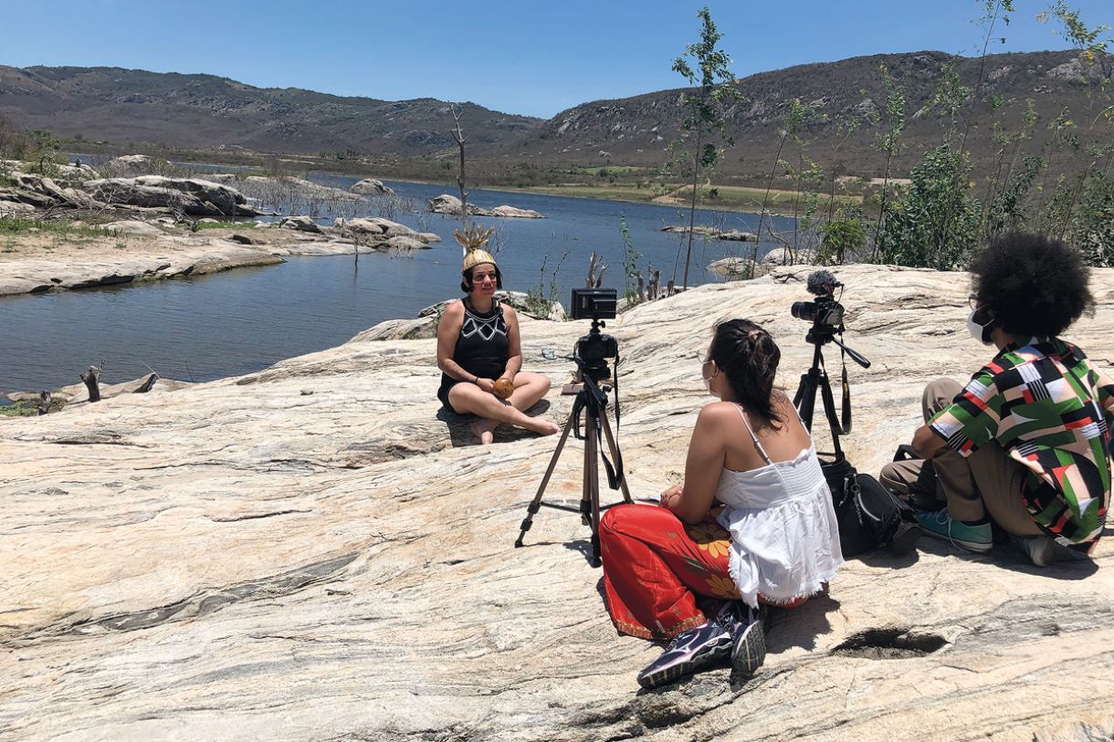 Gabriela durante o processo de produção do documentário