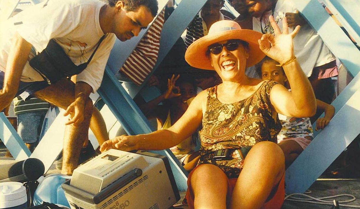 Kátia Mesel nos bastidores do filme 