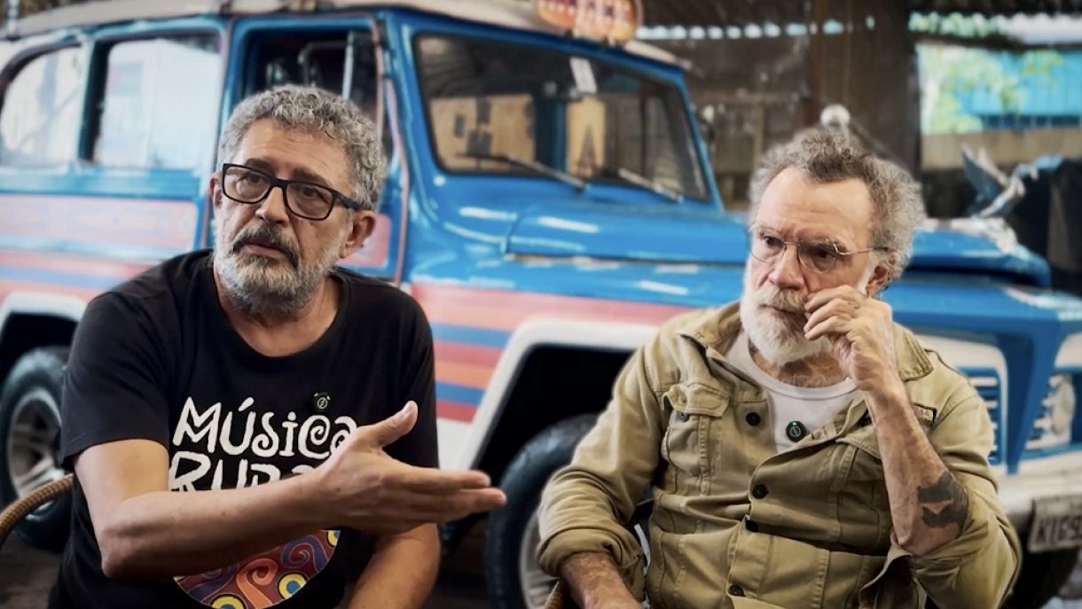 Nilton Pereira e Roger de Renor, do Som da Rural, participaram do lançamento da série documental