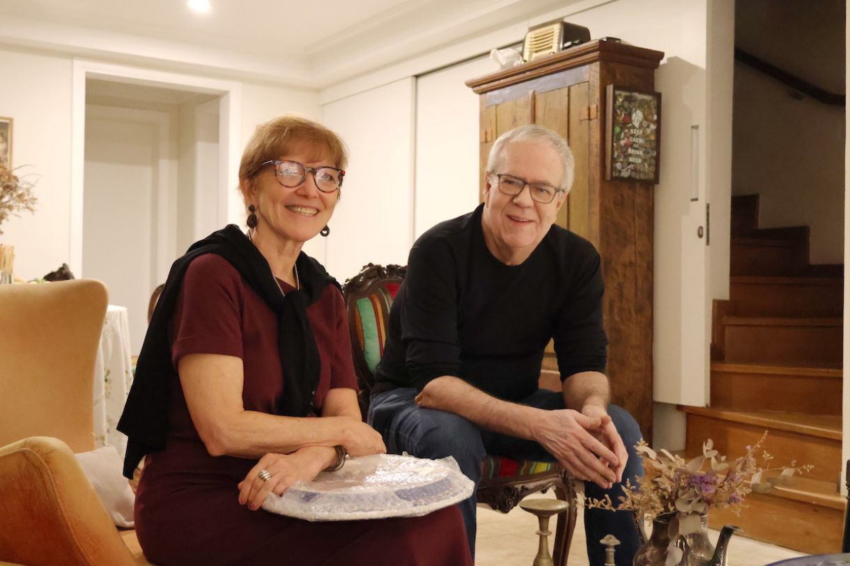 Nalu Paiva e Fred Navarro, durante a entrevista