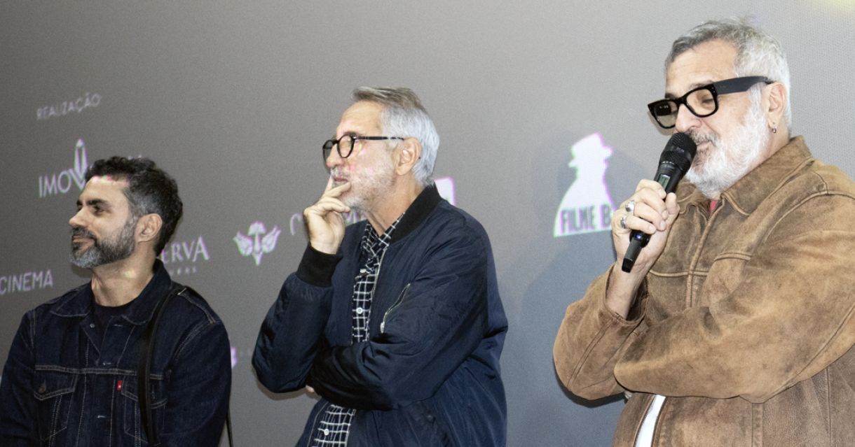 Gabriel Mascaro, Marcelo Gomes e Lírio Ferreira no Reserva Cultural, na terça-feira (11/8)
