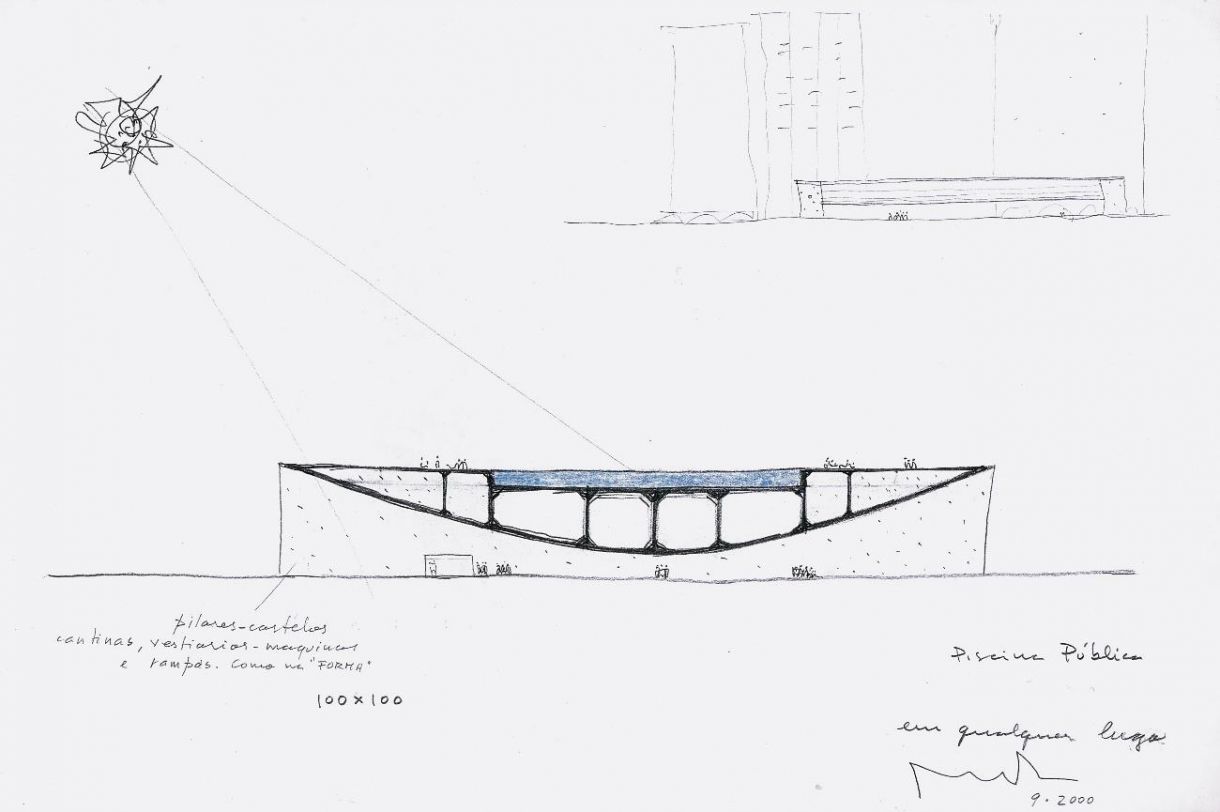 Proposta para a Praça da República, São Paulo, 2001 - Piscina pública