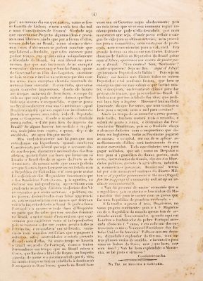 Edição do jornal Desengano aos Brazileiros, editado em Pernambuco, em 1824, pelo jornalista português João Soares Lisboa. Imagem: Monica Ramalho/ Reprodução