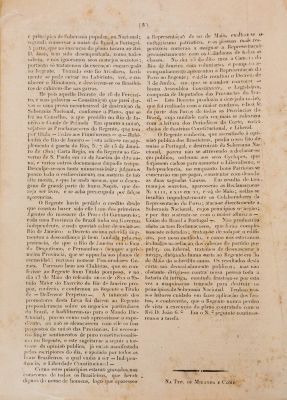 Edição do jornal Desengano aos Brazileiros, editado em Pernambuco, em 1824, pelo jornalista português João Soares Lisboa. Imagem: Monica Ramalho/ Reprodução