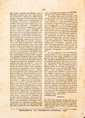 Edição do jornal Desengano aos Brazileiros, editado em Pernambuco, em 1824, pelo jornalista português João Soares Lisboa. Imagem: Monica Ramalho/ Reprodução