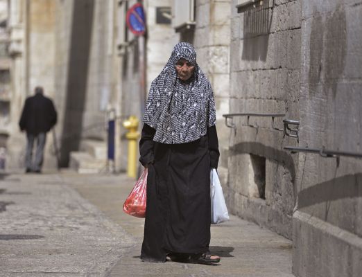 Muçulmana na Cidade Velha de Jerusalém